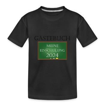 Le livre d’or des écoliers 2024 était là ! Scolarisation - T-shirt bio Premium Enfant - noir - Devant