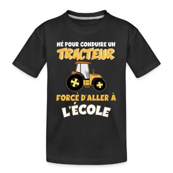 Tracteur Anniversaire Garçon - T-shirt bio Premium Enfant - noir - Devant
