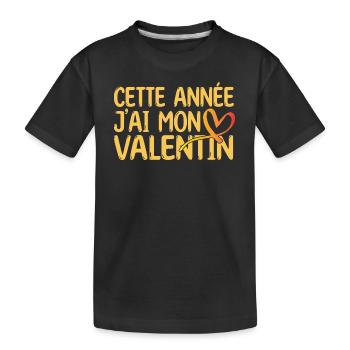 Copain Magnifique Humour Couple mon valentin amour - T-shirt bio Premium Enfant - noir - Devant