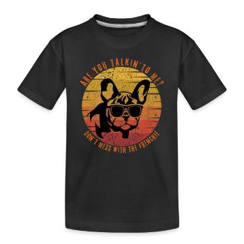 BADASS Frenchie - Bouledogue Français - Lunettes de soleil - T-shirt bio Premium Enfant - noir - Devant