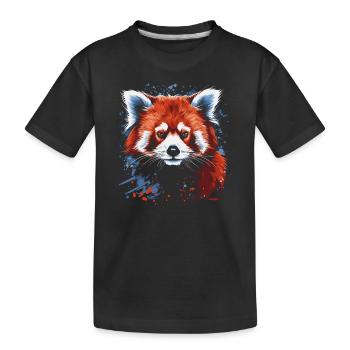 Roter Panda - Kinder Premium Bio T-Shirt - Schwarz - Vorne