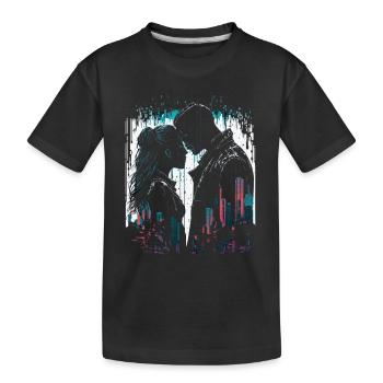 Cyberpunk-Paar - Kinder Premium Bio T-Shirt - Schwarz - Vorne
