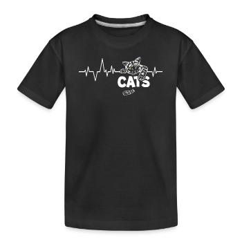 Battements de cœur Chats - T-shirt bio Premium Enfant - noir - Devant