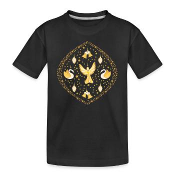 Xmas Galaxy Angel - Kids' Premium Organic T-Shirt - black - Front