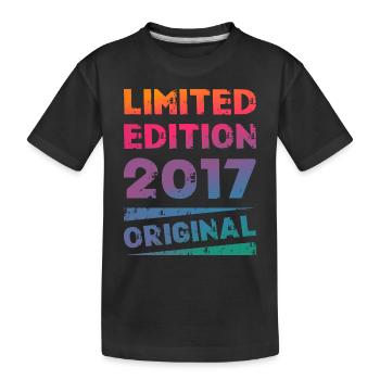 Limited Edition Geburtstag Party Jahrgang 2017 - Kinder Premium Bio T-Shirt - Schwarz - Vorne