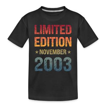 Limited Edition 21 Birthday Party Vintage 2003 - Kids' Premium Organic T-Shirt - black - Front