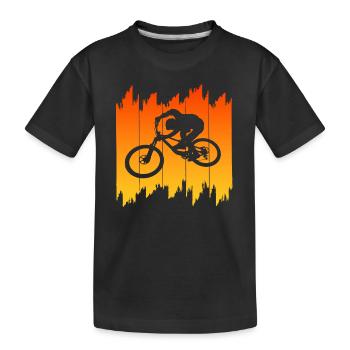 Mountainbike Downhill heizen MTB Fahrer Geschenk - Kinder Premium Bio T-Shirt - Schwarz - Vorne