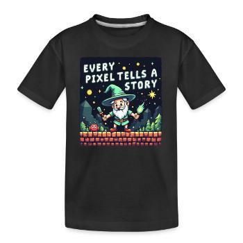 Chaque pixel raconte une histoire - Retro Gaming - T-shirt bio Premium Enfant - noir - Devant
