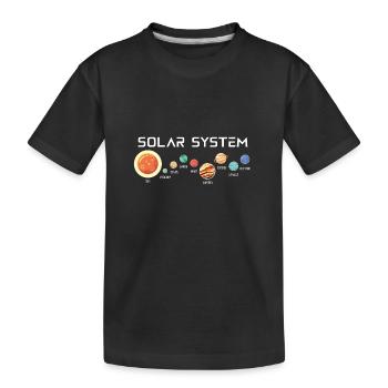 Système solaire avec ses planètes - T-shirt bio Premium Enfant - noir - Devant