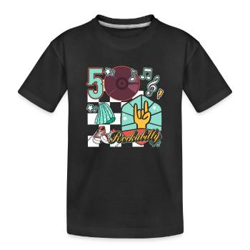 Rockabilly 50s Music Rock N' Roll - Kids' Premium Organic T-Shirt - black - Front