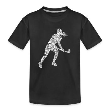 Symboles de hockey sur gazon Enfants filles Joueur de hockey - T-shirt bio Premium Enfant - noir - Devant