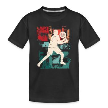 Padel Spieler Vintage Paddleball Padel Tennis - Kinder Premium Bio T-Shirt - Schwarz - Vorne
