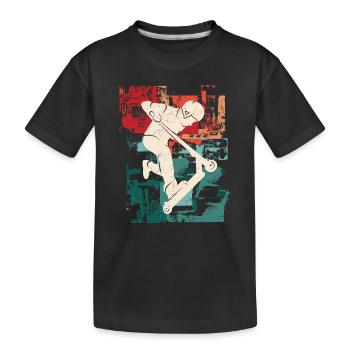 Stunt Scooter Tricks Vintage Tretroller - Kinder Premium Bio T-Shirt - Schwarz - Vorne