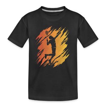 Badminton Player Badminton Retro Badminton Player - Kids' Premium Organic T-Shirt - black - Front