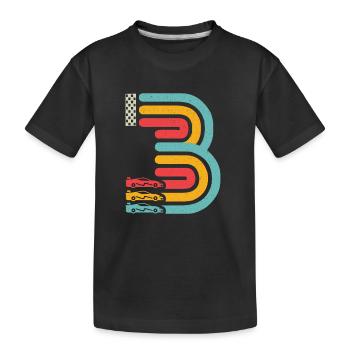 3. Geburtstag Rennwagen 3 Jahre alt Rennauto - Kinder Premium Bio T-Shirt - Schwarz - Vorne