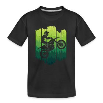 Motorrad Biker Dirtbike Motorsport Motocross - Kinder Premium Bio T-Shirt - Schwarz - Vorne