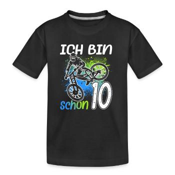 10. Geburtstag Mountain Bike 10 Jahre alt Fahrrad - Kinder Premium Bio T-Shirt - Schwarz - Vorne