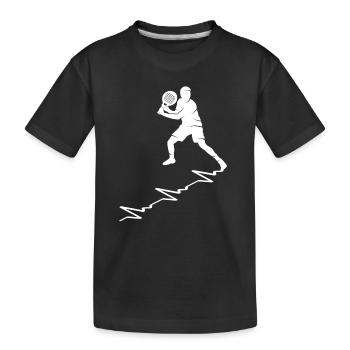 Padel Player Heart Line Padel Tennis Boys Padel - Kids' Premium Organic T-Shirt - black - Front