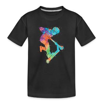 Kick Scooter Colorful Scooter Rider Stunt Scooter - Kids' Premium Organic T-Shirt - black - Front