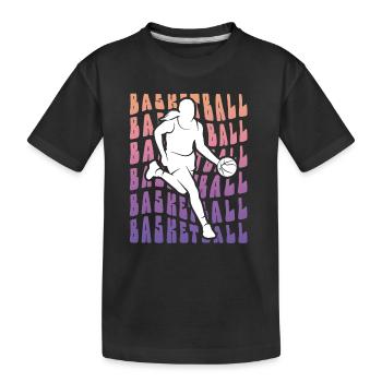 Basketball Frauen Mädchen Basketballerin - Kinder Premium Bio T-Shirt - Schwarz - Vorne