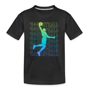 Basketball Herren Dunking Basketballer - Kinder Premium Bio T-Shirt - Schwarz - Vorne