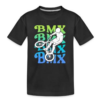 Vintage BMX Rider Stunts vélo vélo BMX garçons - T-shirt bio Premium Enfant - noir - Devant