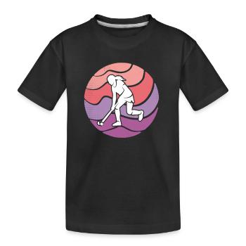 Joueur de hockey Hockey sur gazon vintage Hockey féminin - T-shirt bio Premium Enfant - noir - Devant