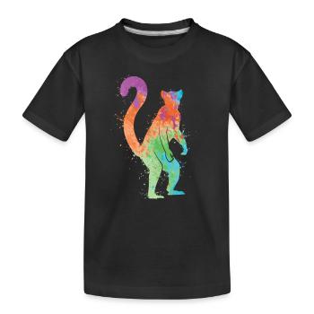 Lémuriens, Lémurien à queue annelée, Animal de zoo, filles, femmes, enfants, lémurien - T-shirt bio Premium Enfant - noir - Devant