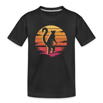 Lemuren Katta Madagaskar Kinder Mädchen Lemur - Kinder Premium Bio T-Shirt - Schwarz - Vorne