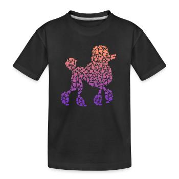 Pudel Mama Hunde Halterin Damen Hund Pudel Mädchen - Kinder Premium Bio T-Shirt - Schwarz - Vorne