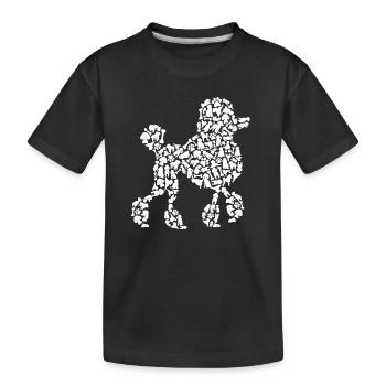 Pudel Mama Hunde Halterin Kinder Hund Pudel Damen - Kinder Premium Bio T-Shirt - Schwarz - Vorne