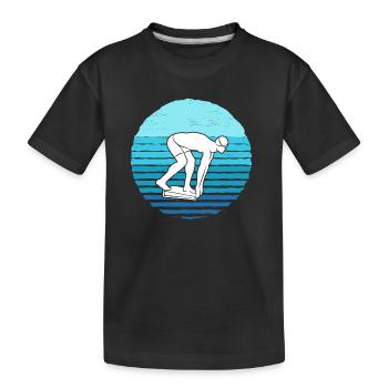 Schwimmen Schwimmer Kinder Jungen Schwimm Herren - Kinder Premium Bio T-Shirt - Schwarz - Vorne