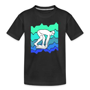 Schwimmer Schwimmen Schwimmsport Jungen Schwimm - Kinder Premium Bio T-Shirt - Schwarz - Vorne