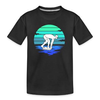 Schwimmer Schwimmsport Herren Schwimm Jungen - Kinder Premium Bio T-Shirt - Schwarz - Vorne