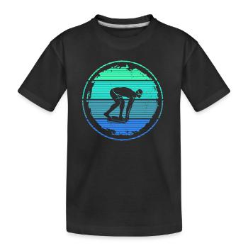 Schwimmer Schwimmen Schwimmsport Schwimm Herren - Kinder Premium Bio T-Shirt - Schwarz - Vorne