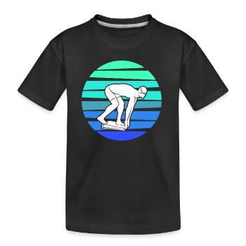 Schwimmer Schwimmsport Schwimmen Herren - Kinder Premium Bio T-Shirt - Schwarz - Vorne