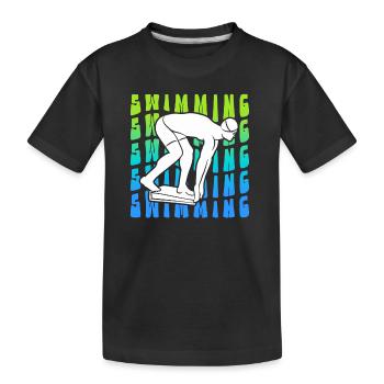 Schwimmer Schwimmsport Schwimmen Schwimm - Kinder Premium Bio T-Shirt - Schwarz - Vorne