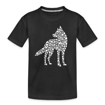 Heulender Wolf Wolfssilhouette Mädchen Wölfe - Kinder Premium Bio T-Shirt - Schwarz - Vorne