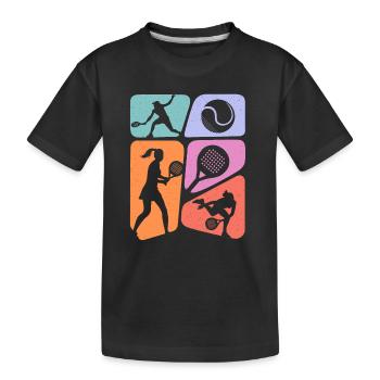 Padel Tennis Enfants Filles Padel - T-shirt bio Premium Enfant - noir - Devant