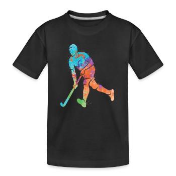 Joueurs de hockey Hockey sur gazon Enfants Hockey Garçons - T-shirt bio Premium Enfant - noir - Devant