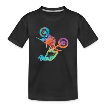Dirt Biker Dirt Bike Fille Motocross Enfants Garçon - T-shirt bio Premium Enfant - noir - Devant