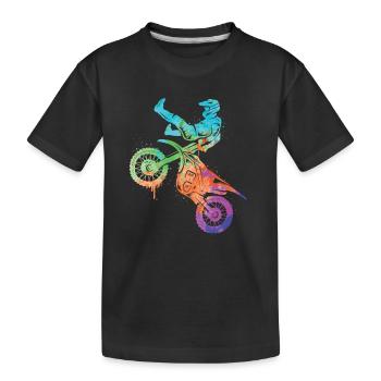Dirt Biker Moto Filles Motocross Garçons - T-shirt bio Premium Enfant - noir - Devant