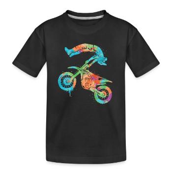 Dirt Biker Moto Motocross Garçons Filles - T-shirt bio Premium Enfant - noir - Devant