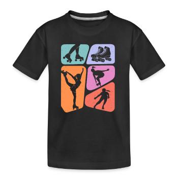 Rollschuhe Roller Skating Rollschuh Mädchen - Kinder Premium Bio T-Shirt - Schwarz - Vorne