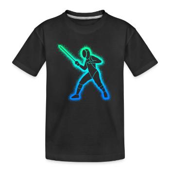 Fechter Fechtkunst Kinder Herren Jungen Fechten - Kinder Premium Bio T-Shirt - Schwarz - Vorne