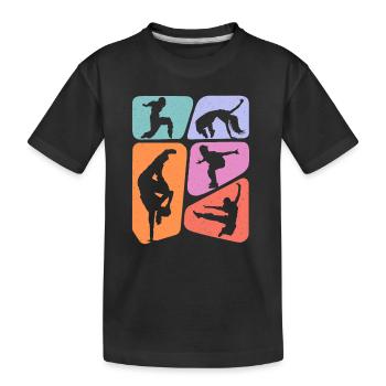 Breakdance Breakdancer Kinder Mädchen Breakdancing - Kinder Premium Bio T-Shirt - Schwarz - Vorne