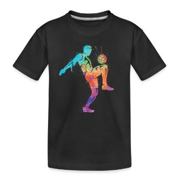 Joueurs de football Tours de football Joueurs de football Enfants - T-shirt bio Premium Enfant - noir - Devant
