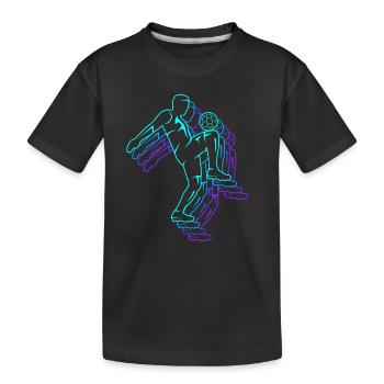 Football Joueurs de football Joueurs de football rétro Garçons - T-shirt bio Premium Enfant - noir - Devant