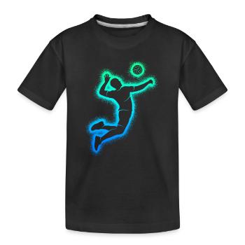Volley-ball Joueurs de volley-ball Joueurs de volley-ball Garçons - T-shirt bio Premium Enfant - noir - Devant