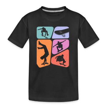 Skateur Skateur Skateur Skateboard Enfants - T-shirt bio Premium Enfant - noir - Devant